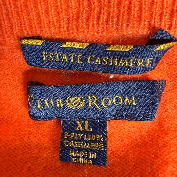 Club Room Estate Cashmere Men’s XL Orange Sweater. - Picture 2 of 7